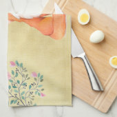 Linge De Cuisine Renard avec papillons et fleurs roses (Quart Plié)