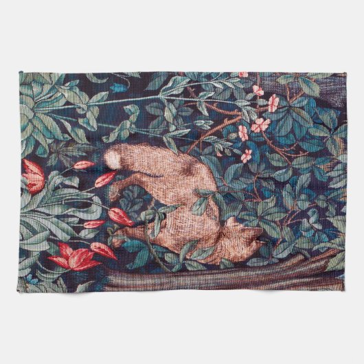 Linge De Cuisine Renard dans la forêt, William Morris (Horizontal)