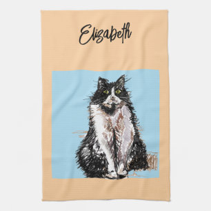 Linge De Cuisine Renard mignon animal couleurs pastel aquarelle