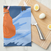 Linge De Cuisine Renard nocturne d'hiver (Quart Plié)