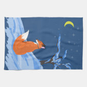 Linge De Cuisine Renard nocturne d'hiver (Horizontal)