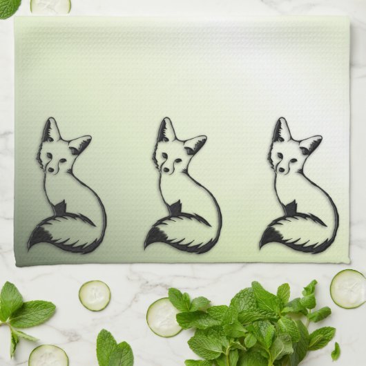 Linge De Cuisine Renard vert (Plié)