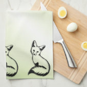 Linge De Cuisine Renard vert (Quart Plié)