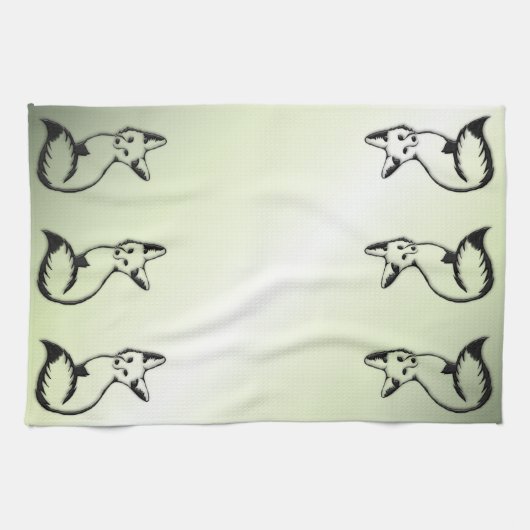 Linge De Cuisine Renard vert (Horizontal)