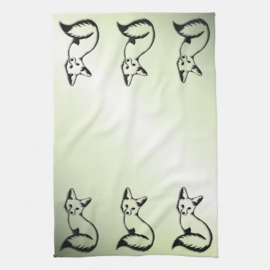 Linge De Cuisine Renard vert (Vertical)