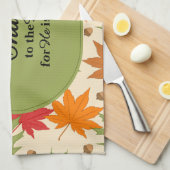 Linge De Cuisine Rendez grâce au Seigneur | Automne personnalisé  (Quart Plié)
