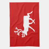 Linge De Cuisine Rennes blanches / Silhouette caribou (Vertical)