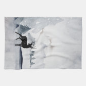 Linge De Cuisine Rennes dans l'Aquarelle gris sauvage Noël (Horizontal)