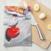 Linge De Cuisine rennes de Père Noël rétro (Quart Plié)