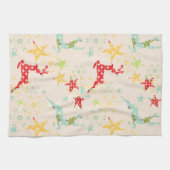 Linge De Cuisine Rennes, étoiles et flocons de neige (Horizontal)
