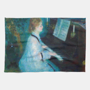 Linge De Cuisine Renoir femme à l'impressionniste Vintage de piano