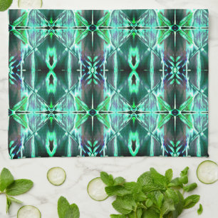 Linge De Cuisine répétition de dessin vert générant diverses formes