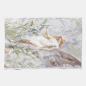 Linge De Cuisine Repos - ange avec Lillies (Horizontal)