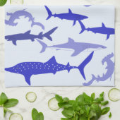 Linge De Cuisine Requins bleus (Plié)