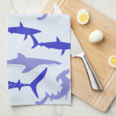 Linge De Cuisine Requins bleus (Quart Plié)