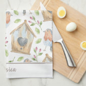 Linge De Cuisine Ressort d'aquarelle de la maison d'oiseaux (Quart Plié)