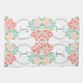 Linge De Cuisine Ressort Floral Famille Monogramme Cuisine ou (Horizontal)