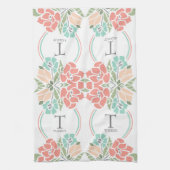 Linge De Cuisine Ressort Floral Famille Monogramme Cuisine ou (Vertical)