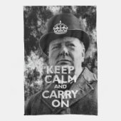 Linge De Cuisine Restez calme et continuez - Winston Churchill (Vertical)