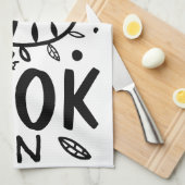 Linge De Cuisine Restez calme et cuire sur la typographie des devis (Quart Plié)