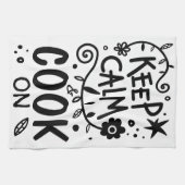 Linge De Cuisine Restez calme et cuire sur la typographie des devis (Horizontal)