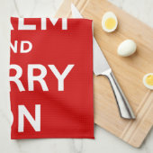 Linge De Cuisine Restez calmes et gardez le rouge (Quart Plié)