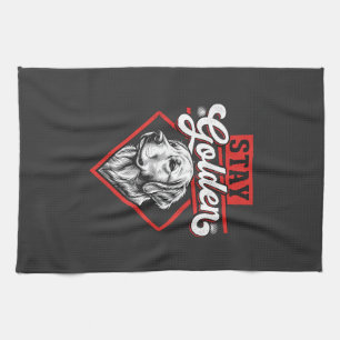 Linge De Cuisine Restez Golden Golden Retriever Chien