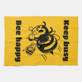 Linge De Cuisine Restez Occupé Soyez Heureux Occupé Bee Motivationa (Horizontal)