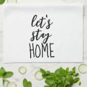 Linge De Cuisine Restons à la maison Texte sur blanc (Plié)