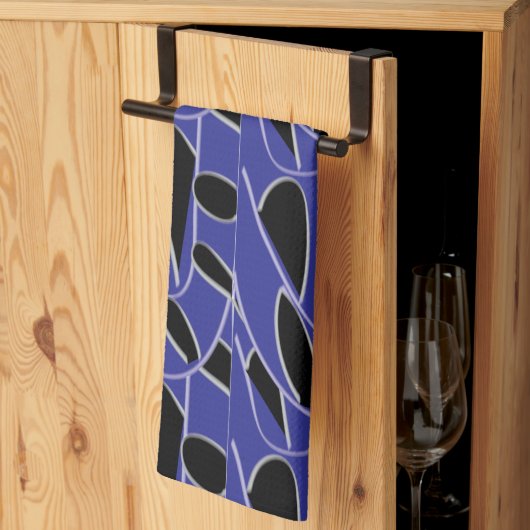 Linge De Cuisine Résumé abstrait moderne violet noir (Pliage en tiers)
