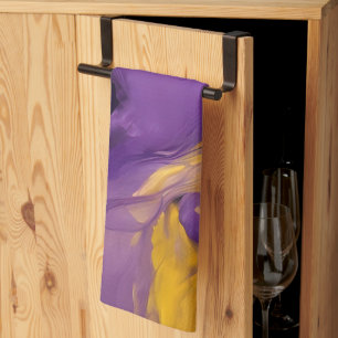 Linge De Cuisine Résumé abstrait violet et or