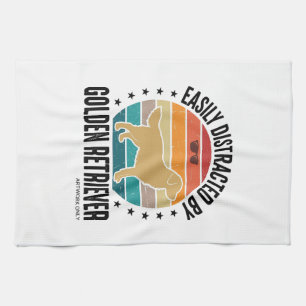 Linge De Cuisine Retriever doré facilement distrait Chien vintage d
