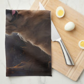 Linge De Cuisine Retriever doré Halloween effrayant (Quart Plié)