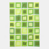 Linge De Cuisine Retro 1950 Carreaux Motif Chartreuse Green (Vertical)