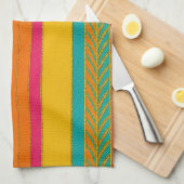 Linge De Cuisine Retro 60s MOD Bright Stripes (Quart Plié)