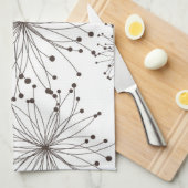 Linge De Cuisine Rétro arrière - plan floral (Quart Plié)