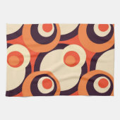 Linge De Cuisine Rétro art abstrait d'années '50 oranges et Brown (Horizontal)