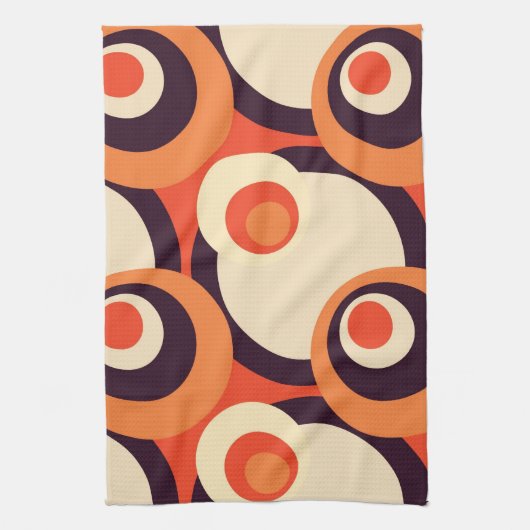 Linge De Cuisine Rétro art abstrait d'années '50 oranges et Brown (Vertical)