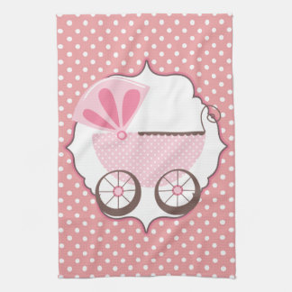 Linge De Cuisine Rétro baby shower rose fait sur commande de