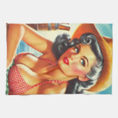 Linge De Cuisine Retro Beer Country Girl (Horizontal)