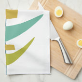 Linge De Cuisine Rétro Boomerang Aqua Orange Vert milieu du siècle (Quart Plié)