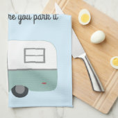 Linge De Cuisine Rétro Camper Trailer RV Motorhome Blue (Quart Plié)