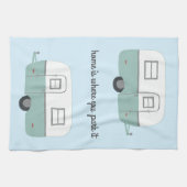 Linge De Cuisine Rétro Camper Trailer RV Motorhome Blue (Horizontal)