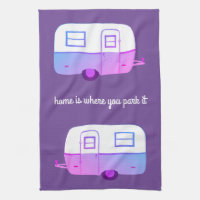 Rétro Camper Trailer RV Motorhome Purple