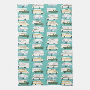 Linge De Cuisine Rétro campeur Motorhome rv Vanlife Teal