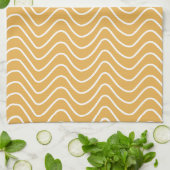 Linge De Cuisine Retro Chevron Motif Jaune Zigzag (Plié)