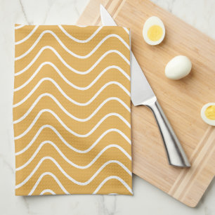 Linge De Cuisine Retro Chevron Motif Jaune Zigzag