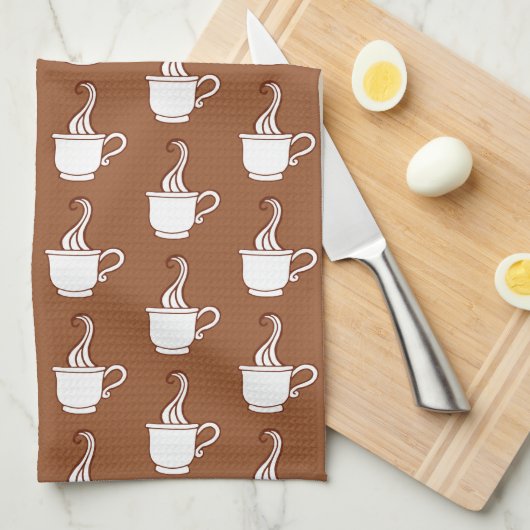 Linge De Cuisine Retro Coffee Cups Kitchen Towel (Quart Plié)