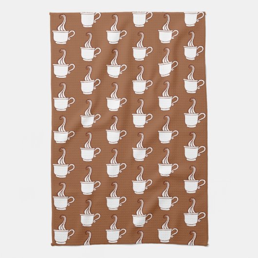 Linge De Cuisine Retro Coffee Cups Kitchen Towel (Vertical)
