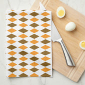Linge De Cuisine Rétro conception orange et Brown de motif de (Quart Plié)